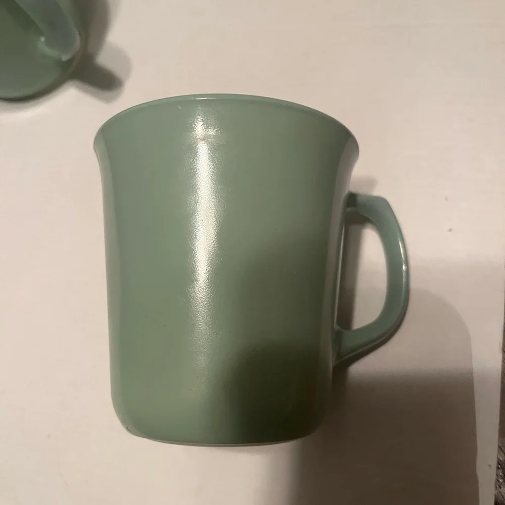 Vintage teal Pyrex coffee cups. Set of six. - Picture 1 of 3